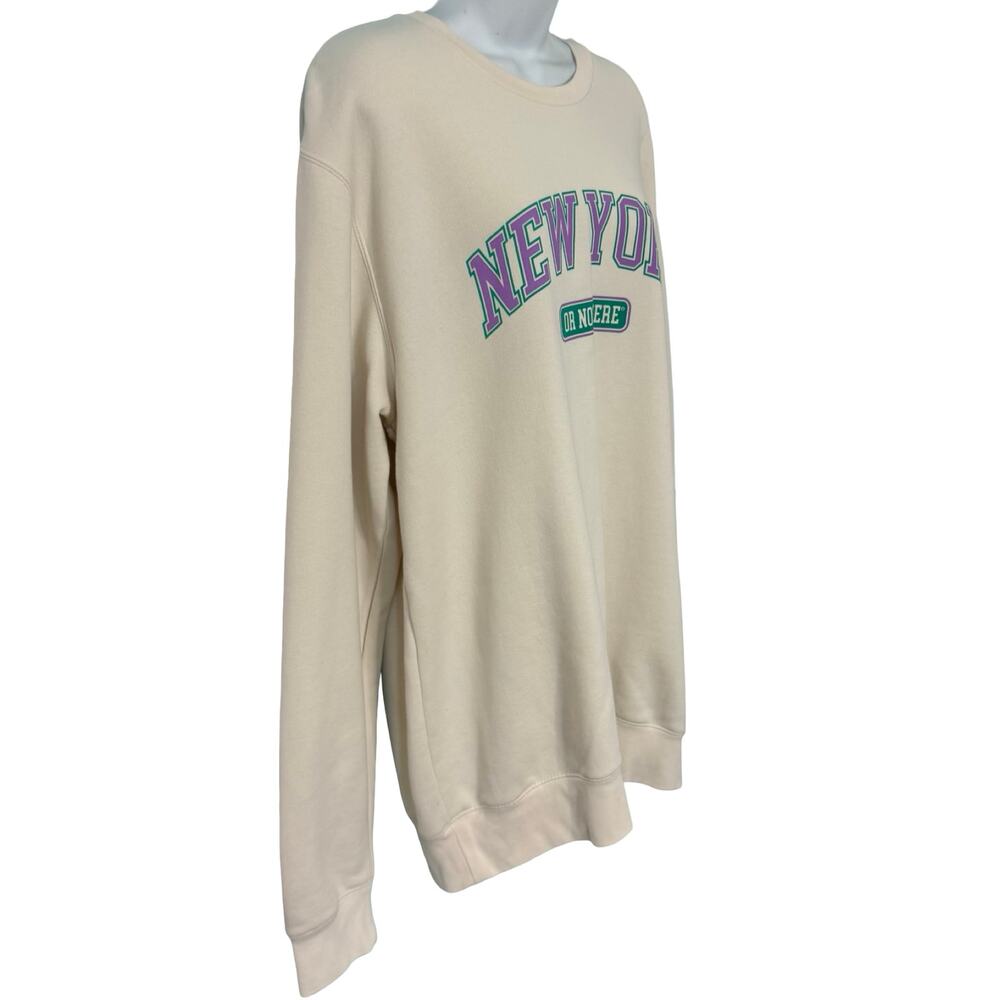 New York or Nowhere NYON Cream Purple Green Crew Neck Sweatshirt size 2X / XXL - Picture 9 of 9